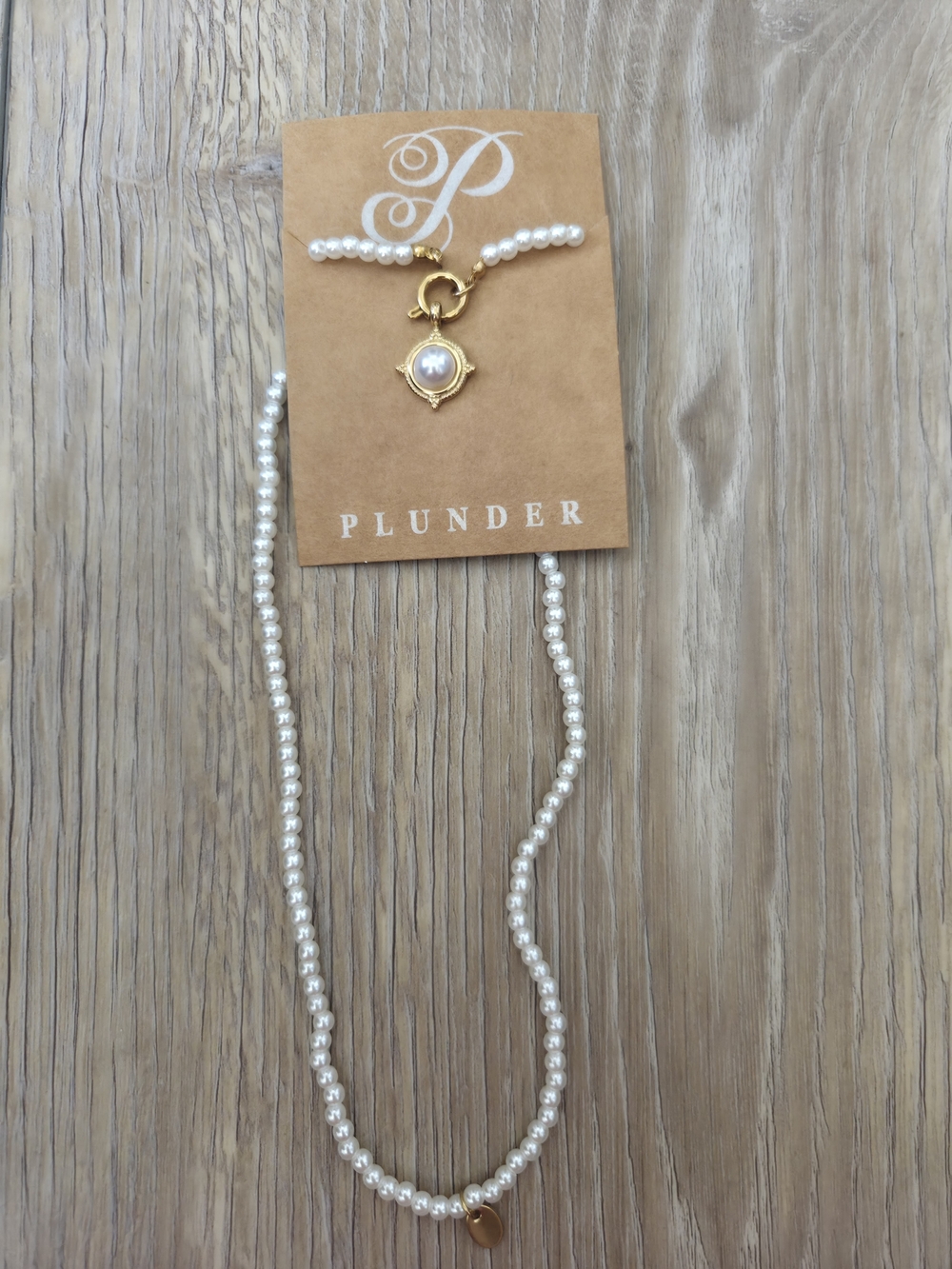 Plunder Gold and White Pearl Drop Earrings